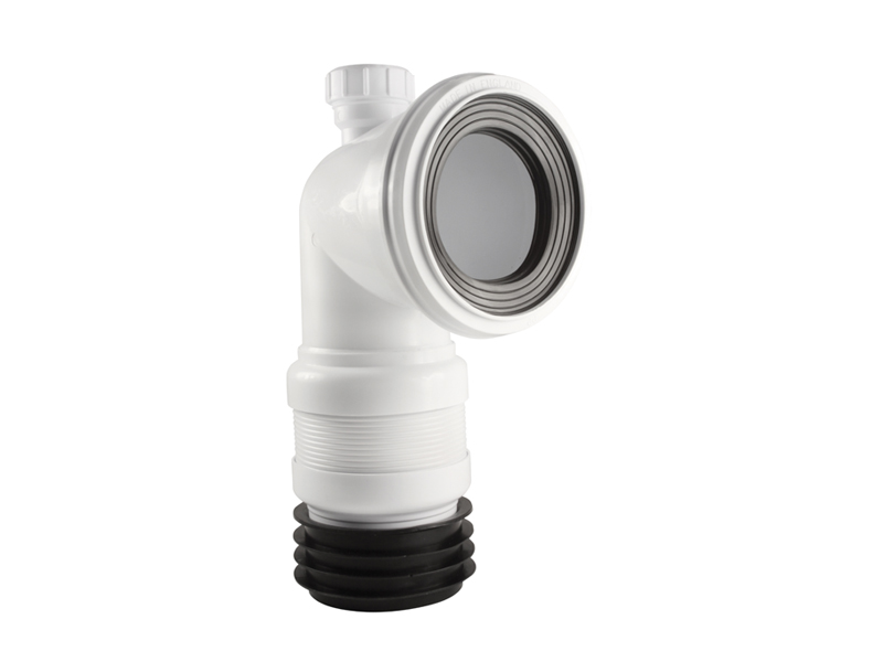 Space Saving 90° with Flexible End - Short Adjustable Euroflo Flexible Pan Connector