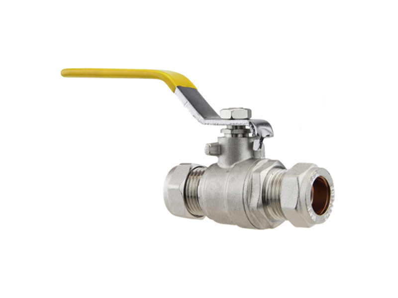 Yellow Handle Lever Ballvalve Compression